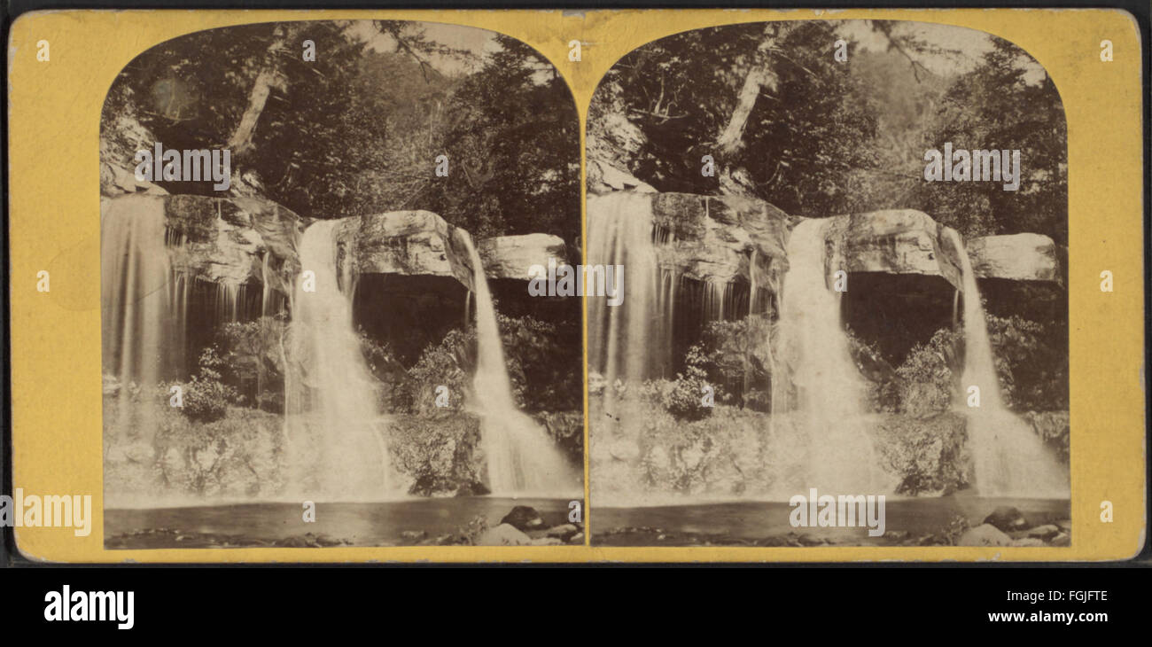 Bastion Falls, dans la gorge, Cauterskill par American Stereoscopic Co., fl. 1896-1906 Banque D'Images