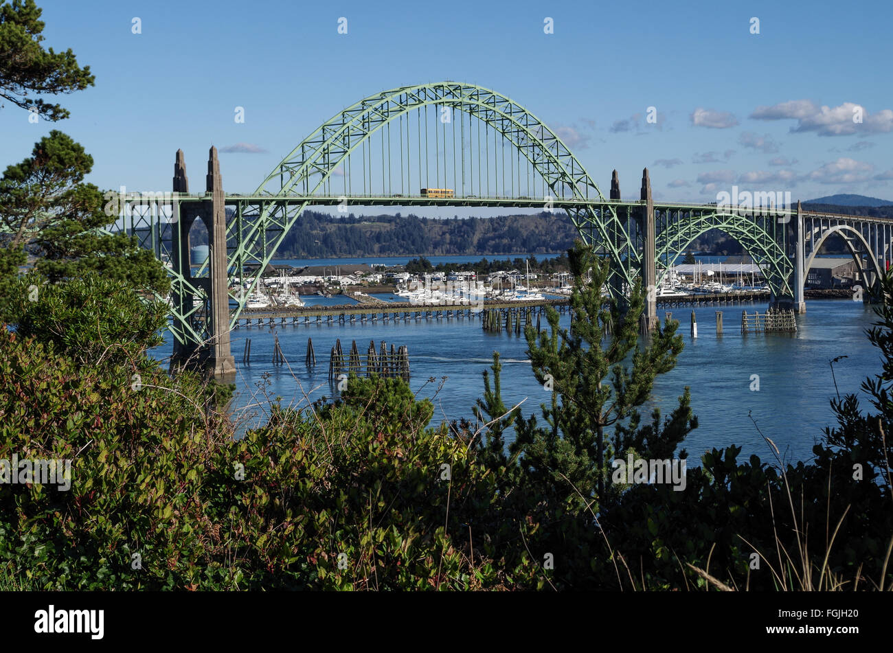 Yaquina Bay Bridge à Newport, Oregon Banque D'Images
