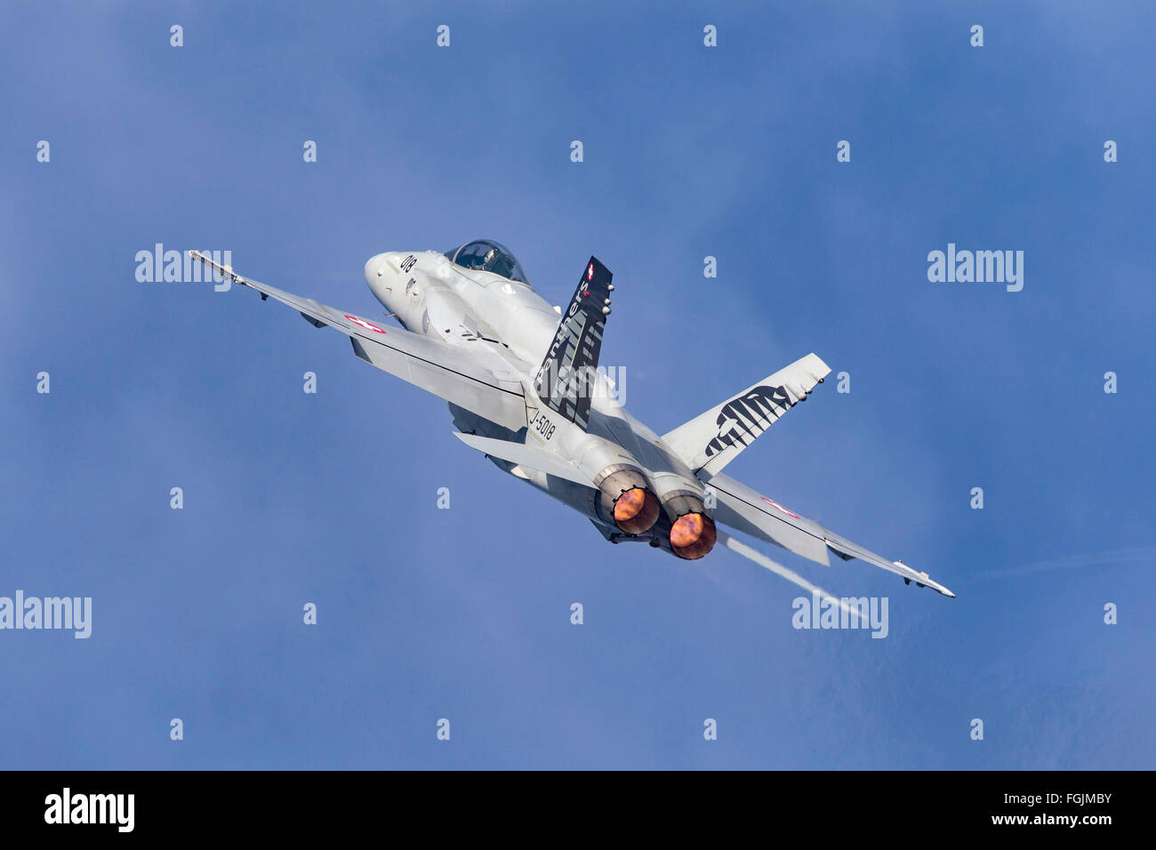 McDonnell Douglas F/A-18C Hornet J-5018 des Forces aériennes suisses Banque D'Images