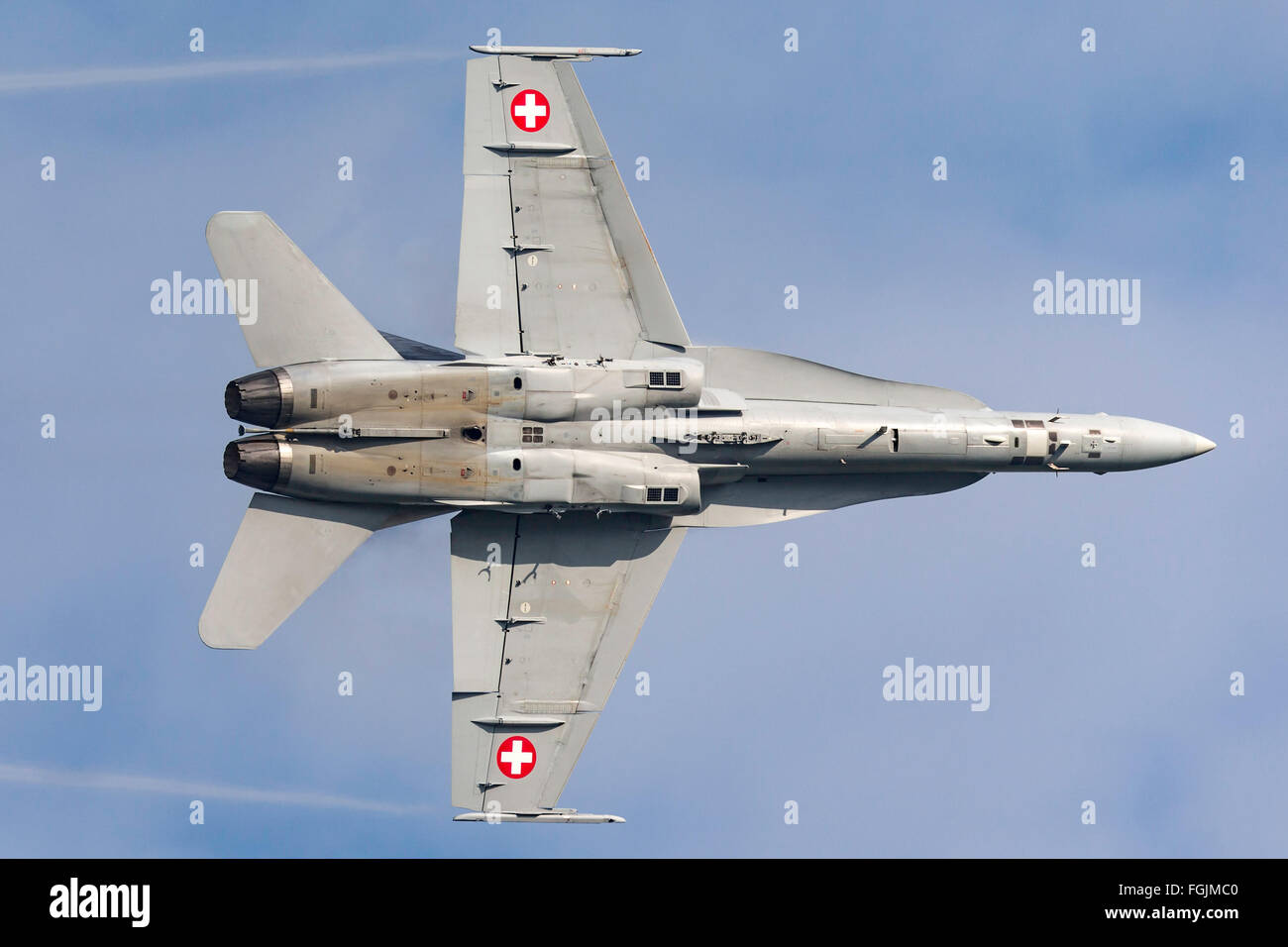 McDonnell Douglas F/A-18C Hornet J-5017 des Forces aériennes suisses Banque D'Images