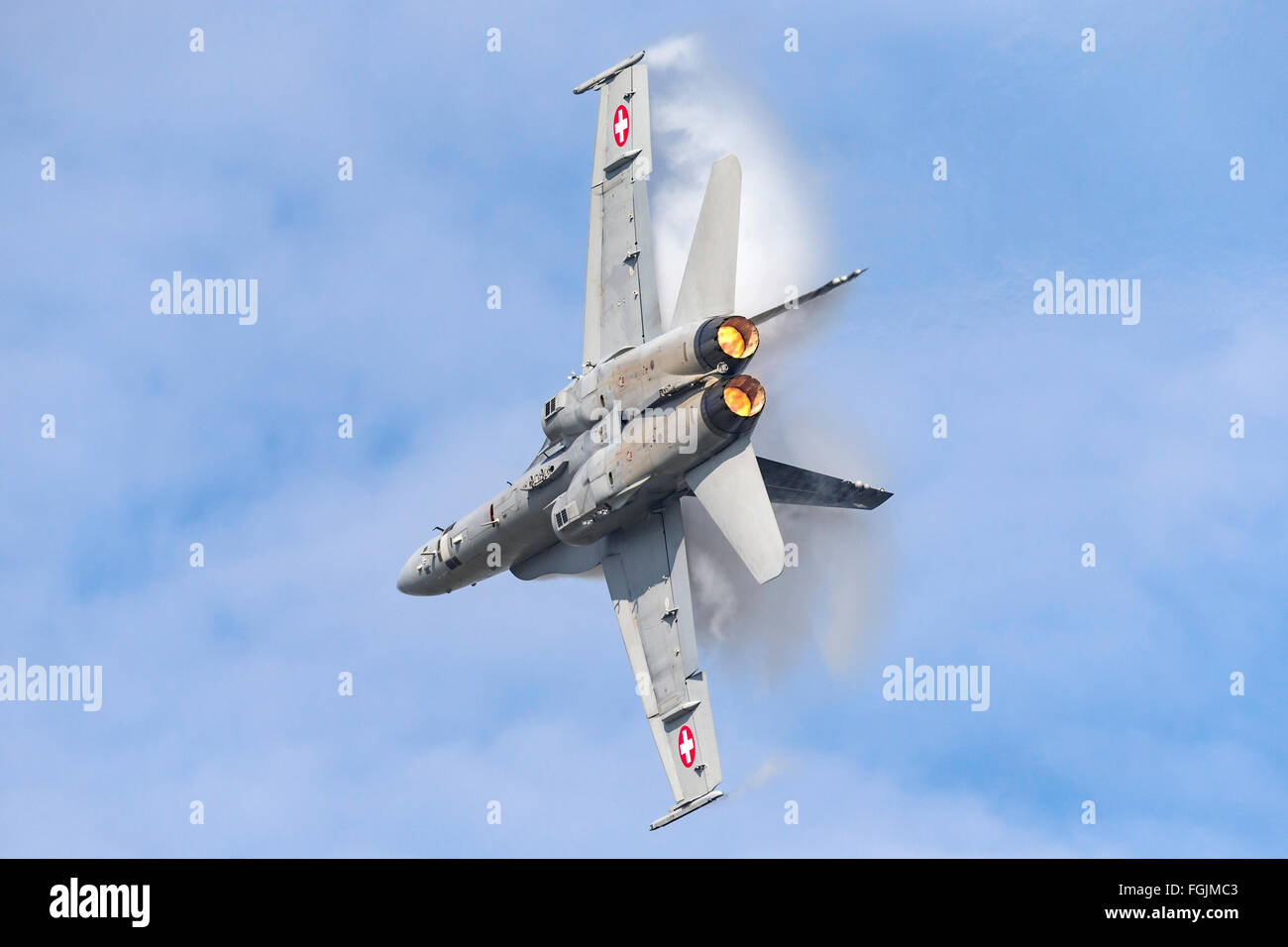 McDonnell Douglas F/A-18C Hornet J-5018 des Forces aériennes suisses Banque D'Images