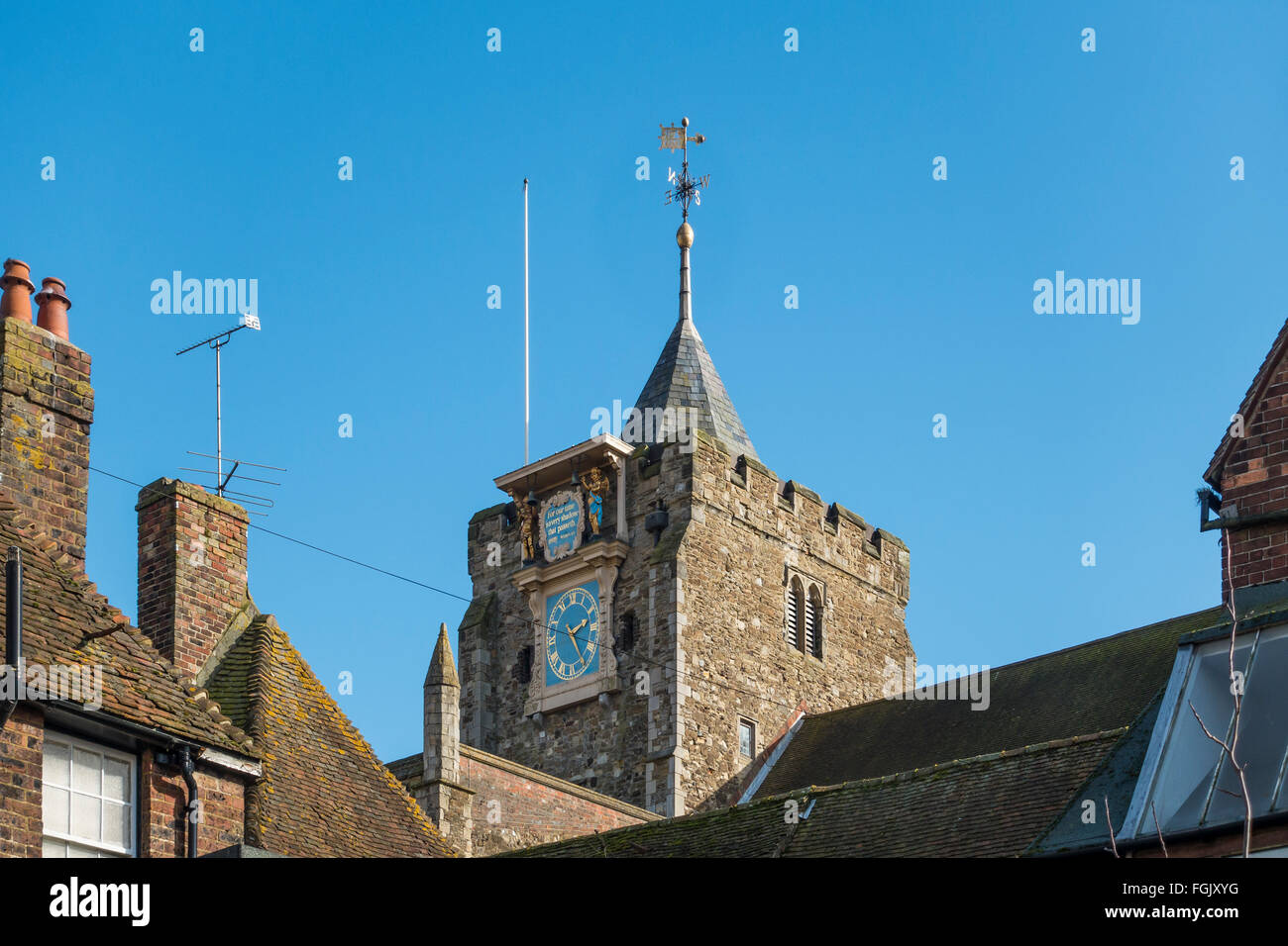 L'église paroissiale de St Mary the Virgin Rye East Sussex UK Banque D'Images