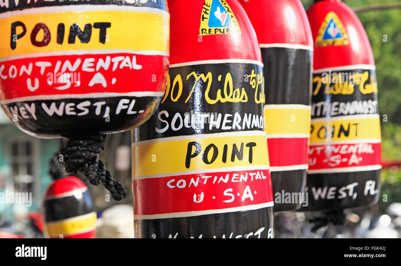 Key West Point le plus au sud de souvenirs, en Floride Banque D'Images