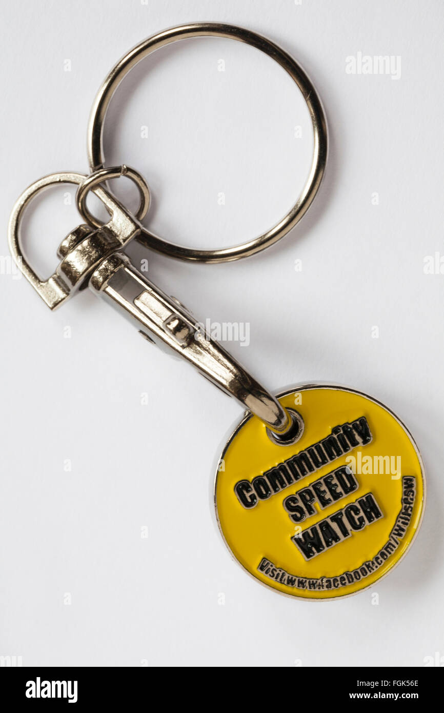 Vitesse de la communauté Watch key ring isolé sur fond blanc Banque D'Images