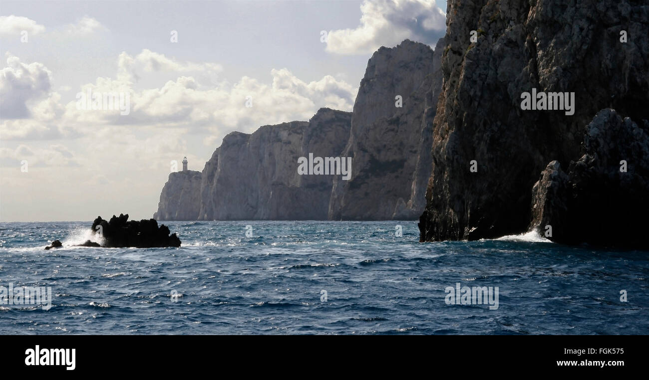 Vue sur la côte de Capri Banque D'Images