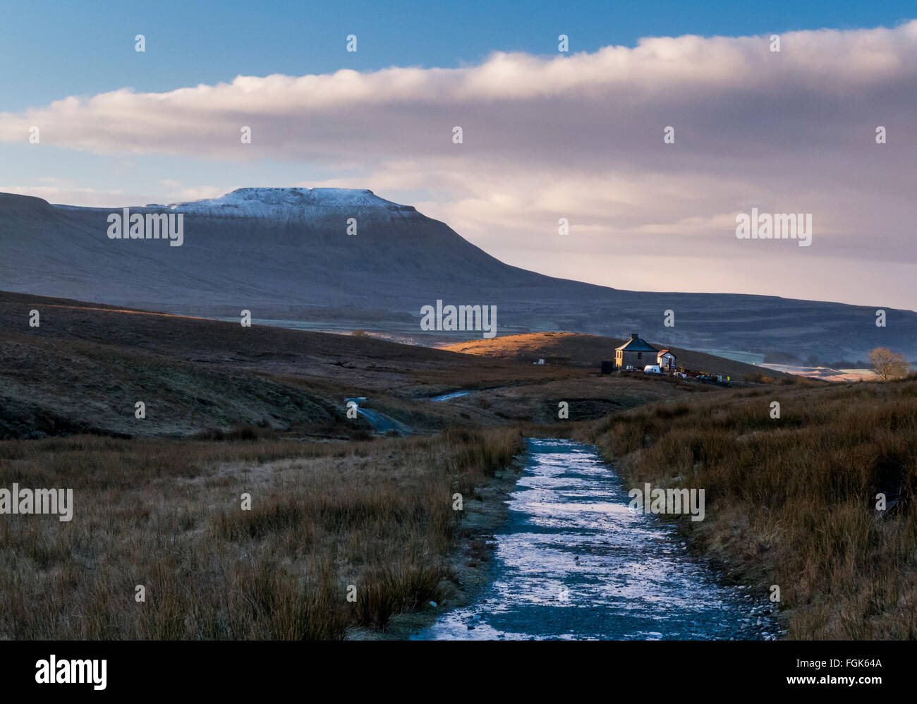 Ingleborough paysage en hiver Banque D'Images