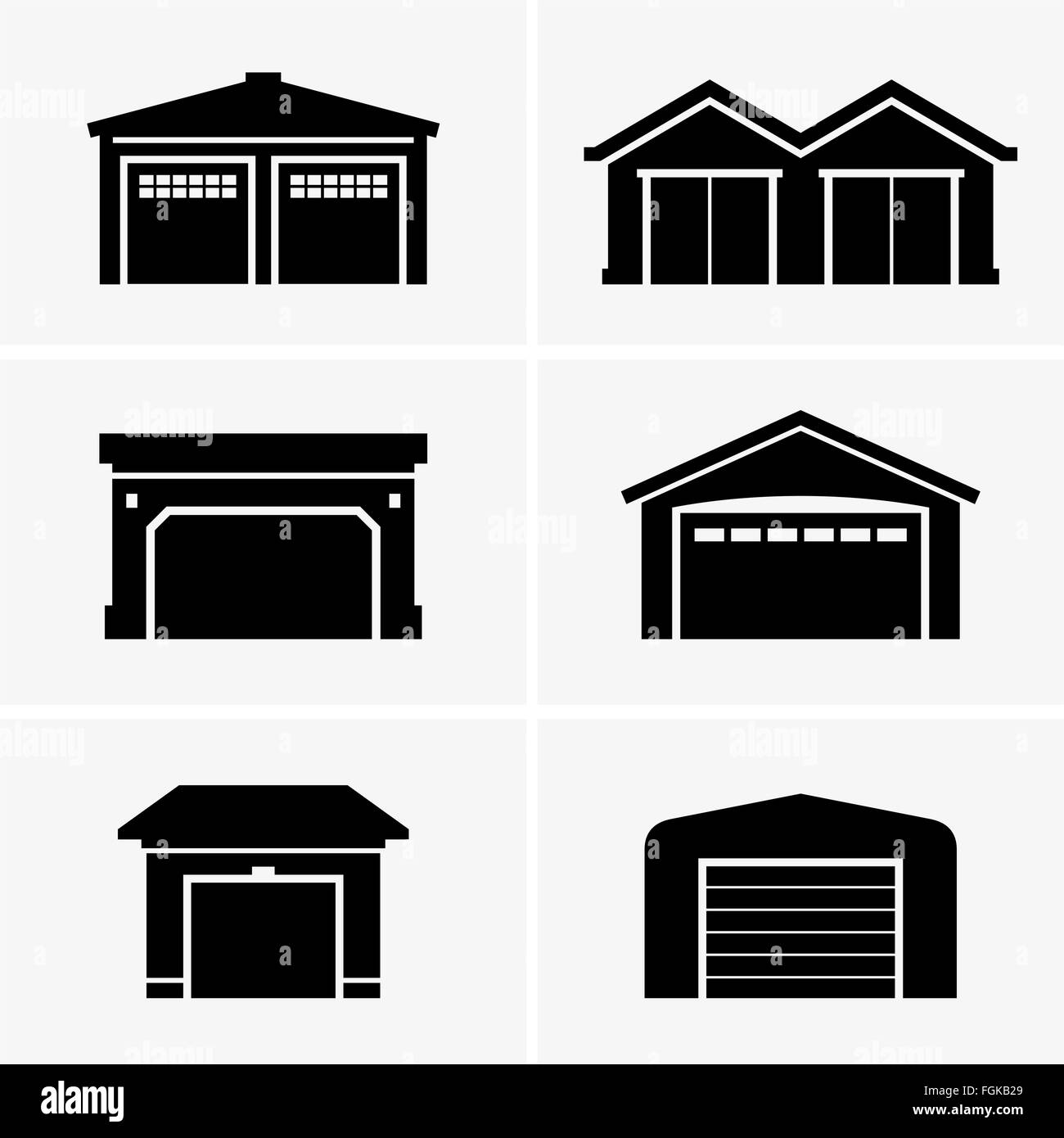 Garages (photos) d'ombre Illustration de Vecteur
