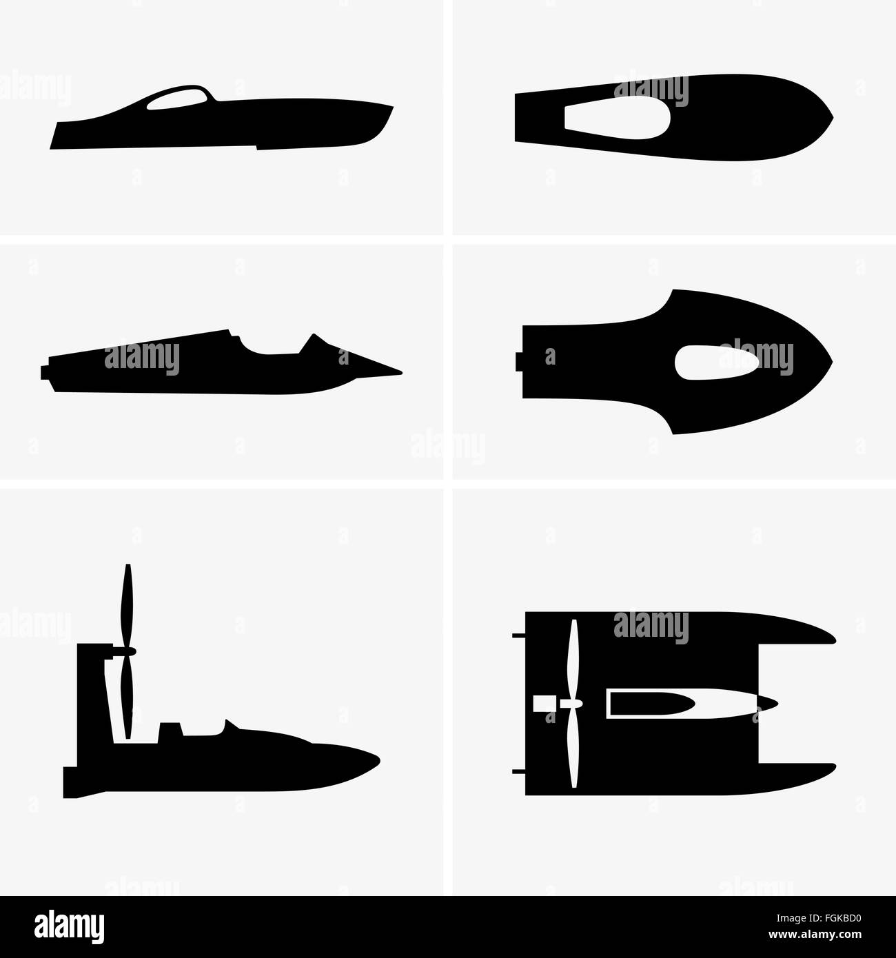 Bateaux d'Hydroplane Illustration de Vecteur