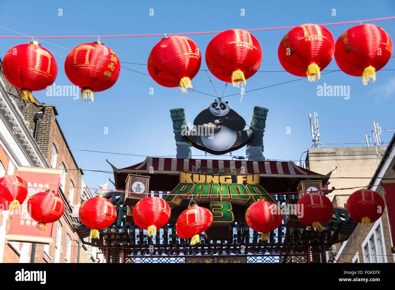 Le Nouvel An chinois dans le quartier chinois de Londres, UK Banque D'Images