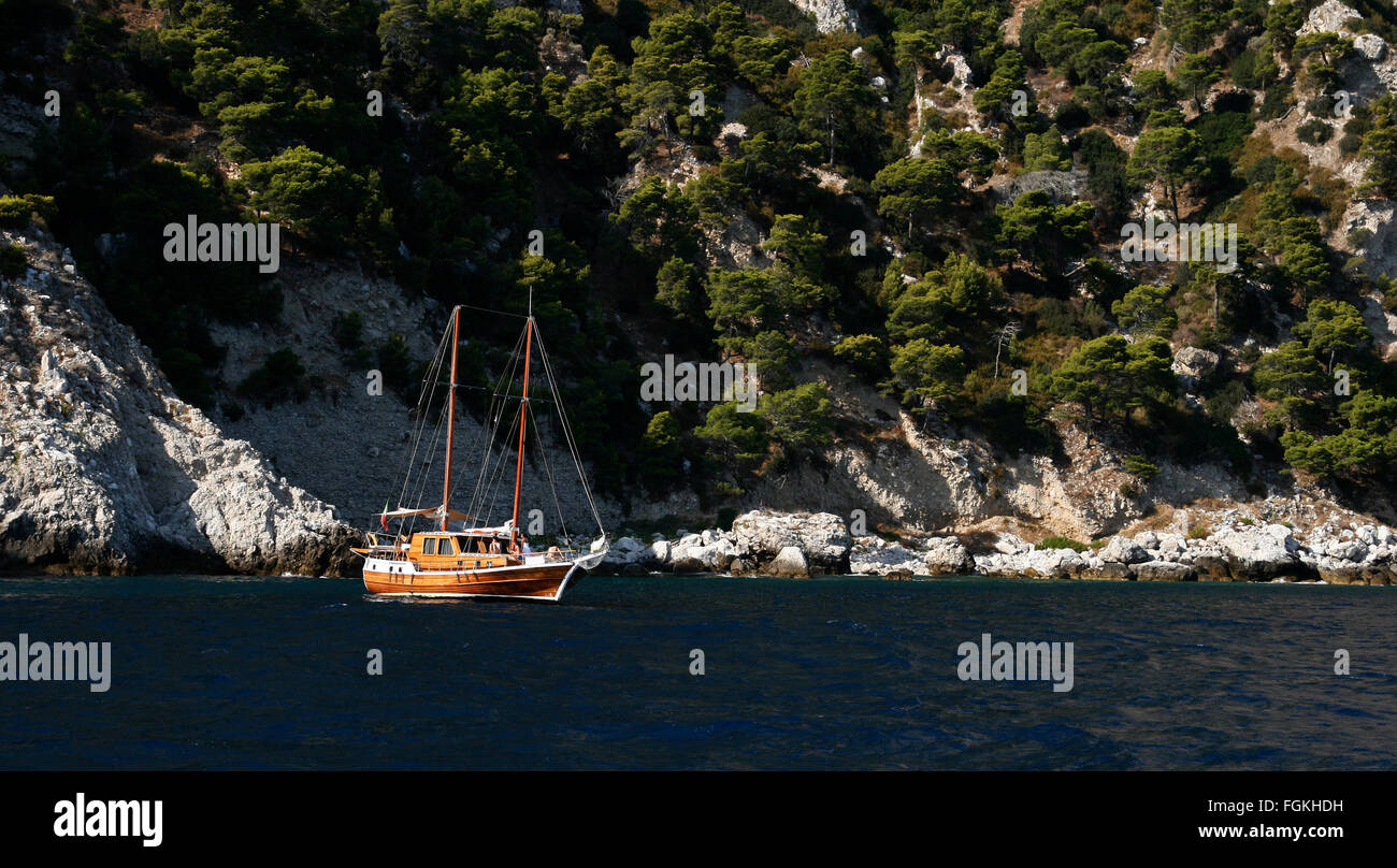 Vue sur la côte de Capri Banque D'Images