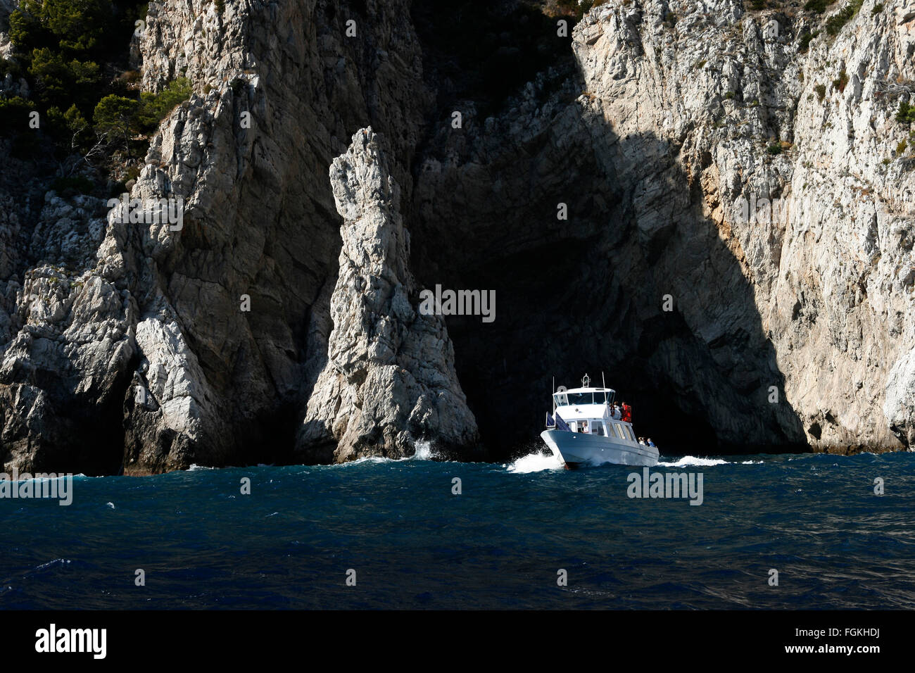 Vue sur la côte de Capri Banque D'Images