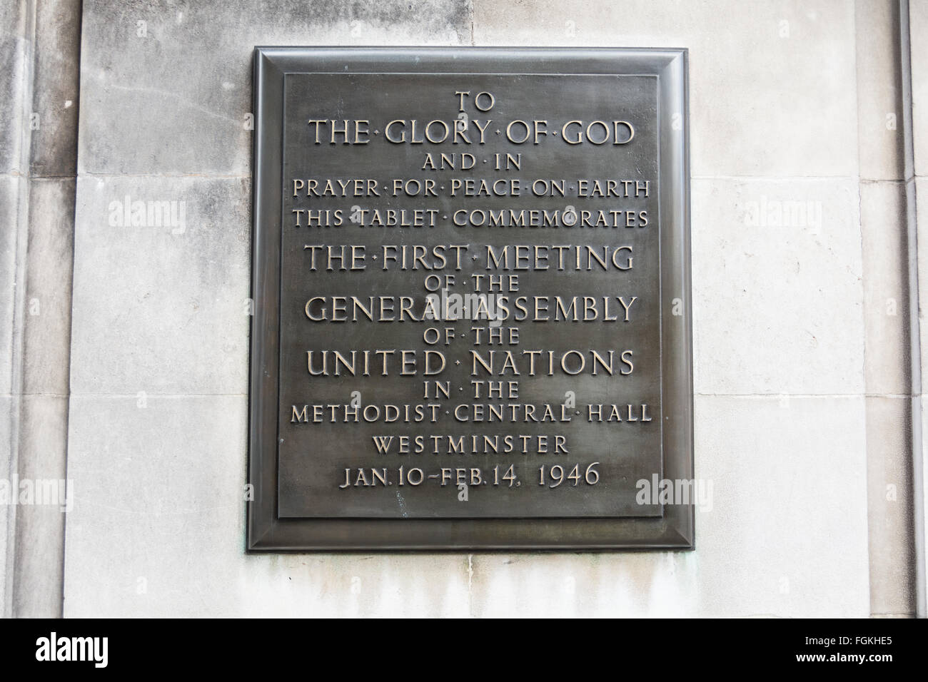 La première session de l'Assemblée générale des Nations Unies a été convoquée le 10 janvier 1946 et s'est réuni à Westminster Hall Central. Banque D'Images