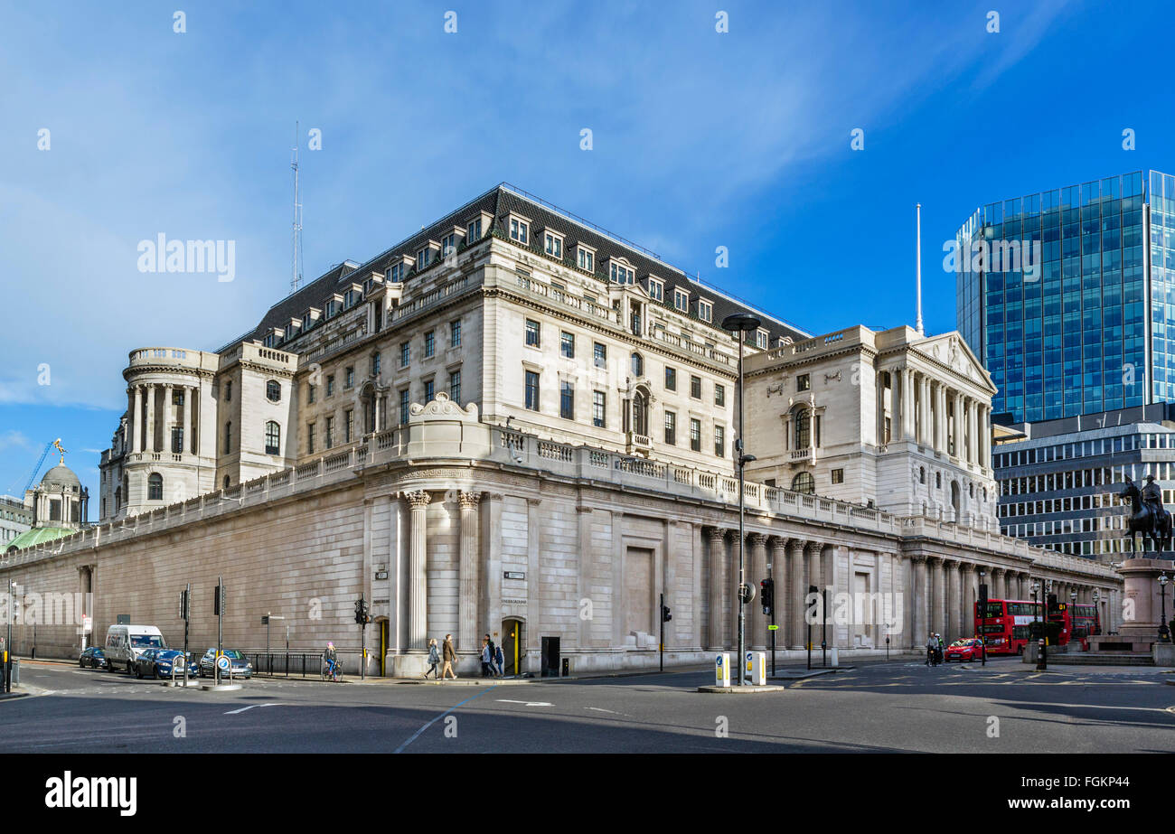 La Banque d'Angleterre, Threadneedle Street, City of London, Londres, Angleterre, RU Banque D'Images