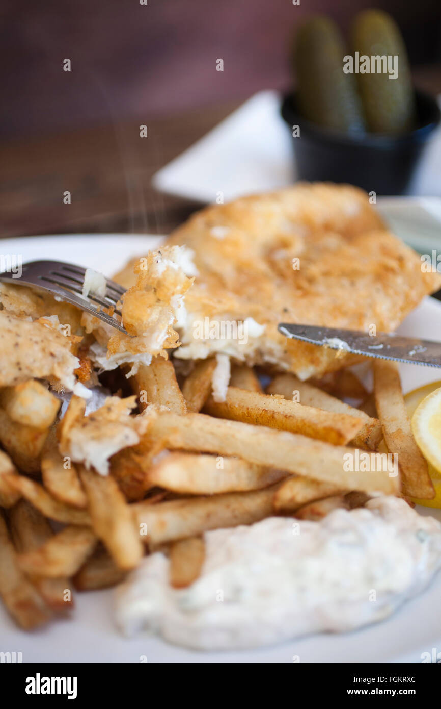 Chip Shop BXTN, Hip-hop et du poisson à thème friterie à Brixton, servant du poisson frais et des plats de fruits de mer, dans le sud de Londres, Angleterre, RU Banque D'Images