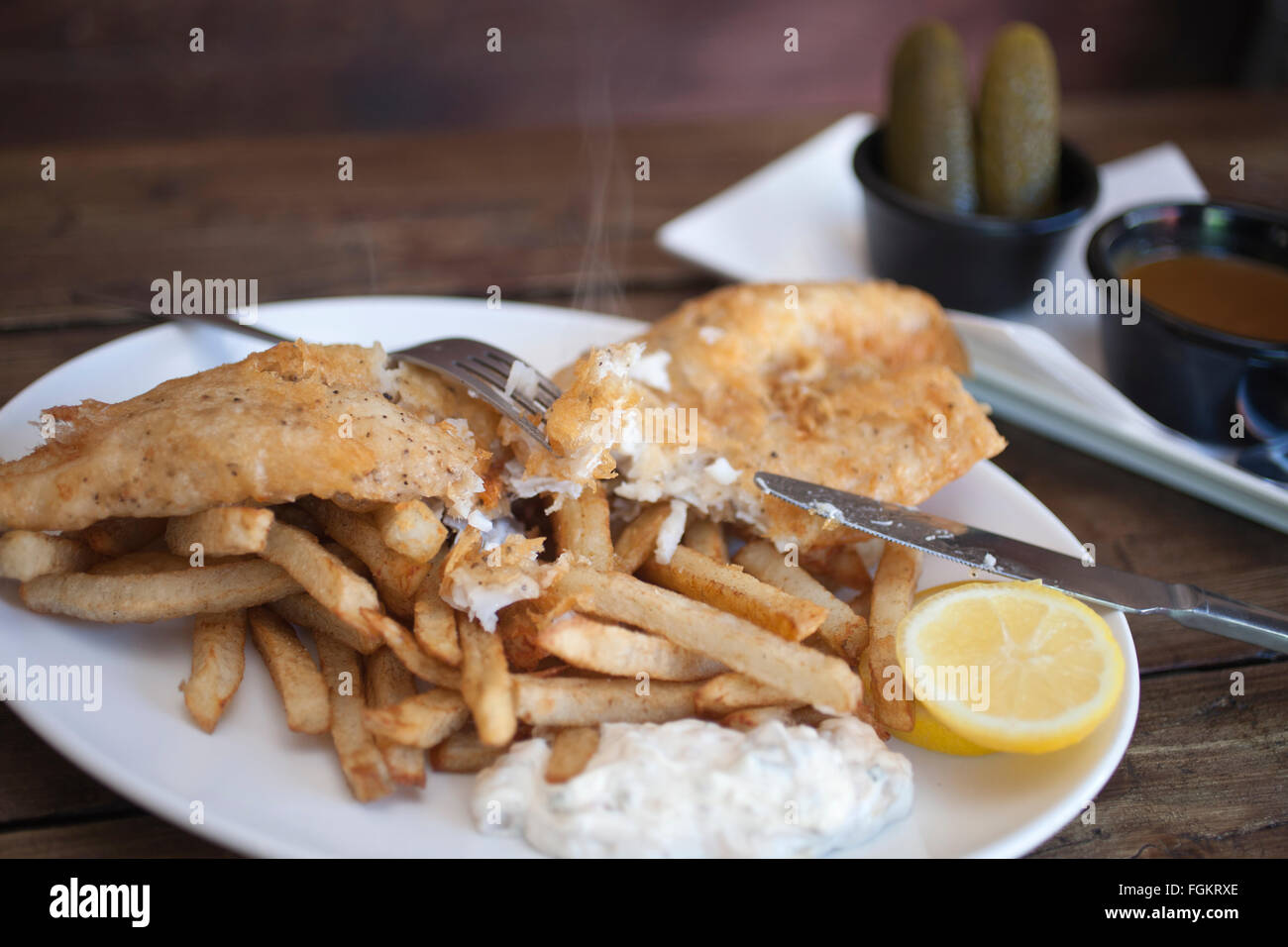 Chip Shop BXTN, Hip-hop et du poisson à thème friterie à Brixton, servant du poisson frais et des plats de fruits de mer, dans le sud de Londres, Angleterre, RU Banque D'Images