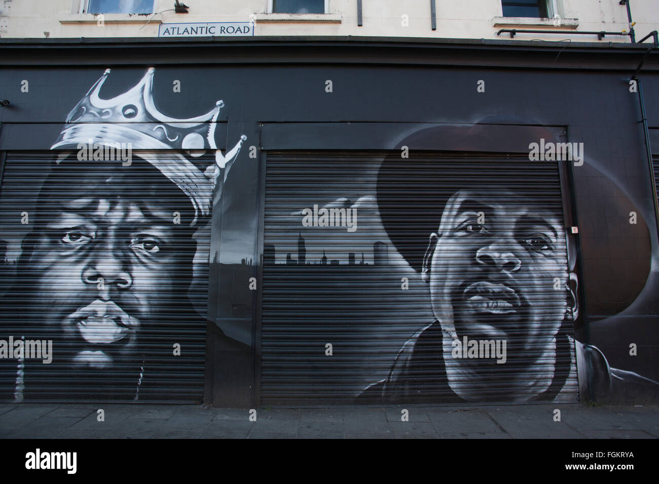 Chip Shop BXTN, Hip-hop et du poisson à thème friterie à Brixton, servant du poisson frais et des plats de fruits de mer, dans le sud de Londres, Angleterre, RU Banque D'Images