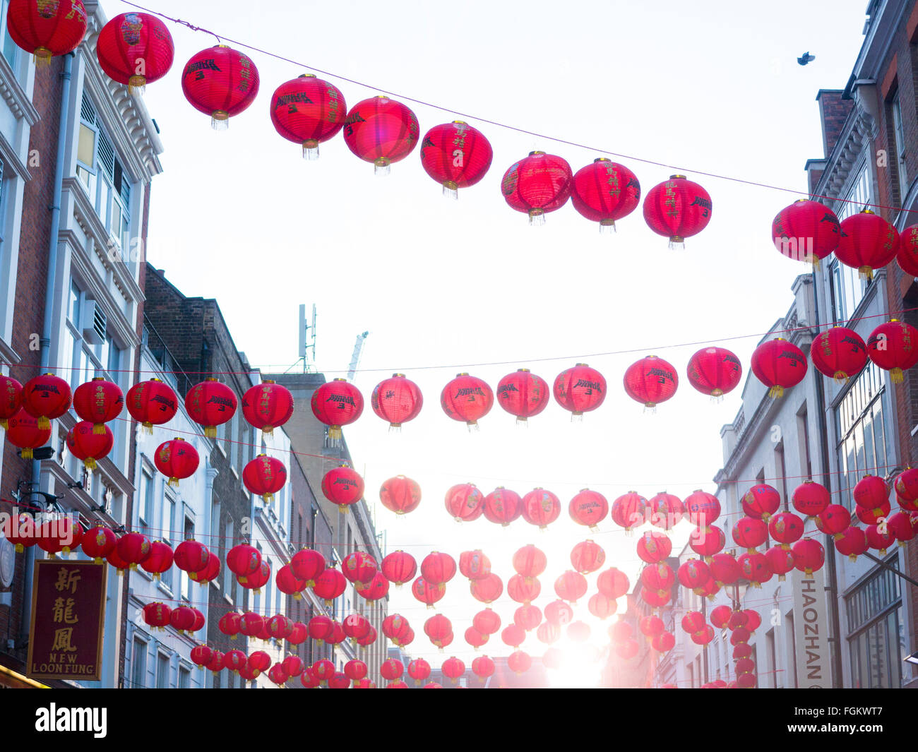 Lanternes de Nouvel An chinois dans le quartier chinois Banque D'Images