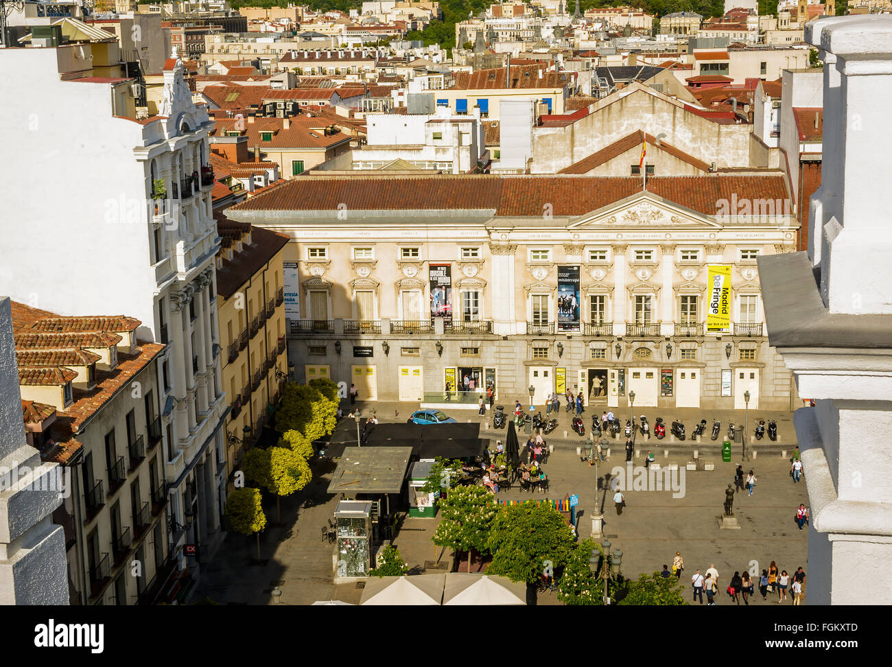 Dans la vue perspective aérienne Saint Ana, Madrid, Espagne Banque D'Images