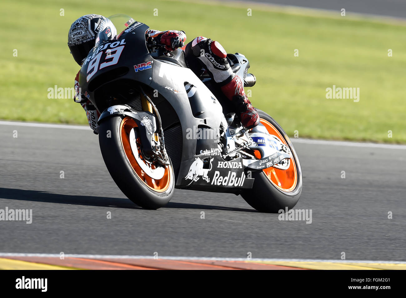 Marc Marquez en action lors d'essais hivernaux Motogp Banque D'Images