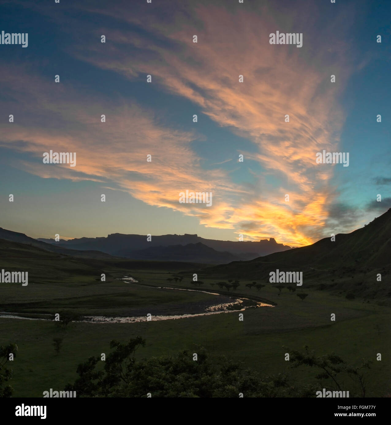 L'amphithéâtre du Drakensberg en Afrique du Sud Banque D'Images