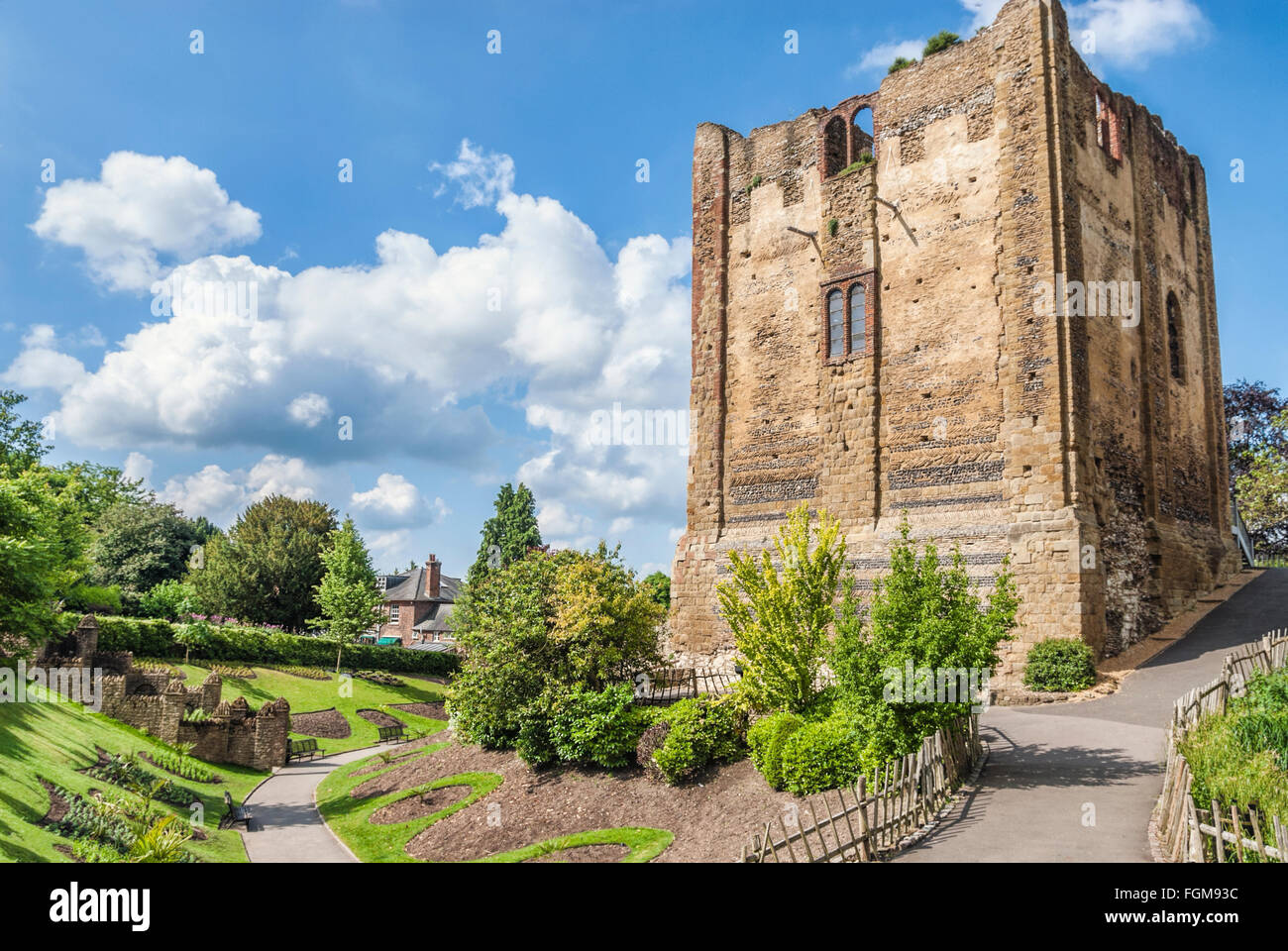 Le donte du château de Guildford, Surrey, Angleterre Banque D'Images