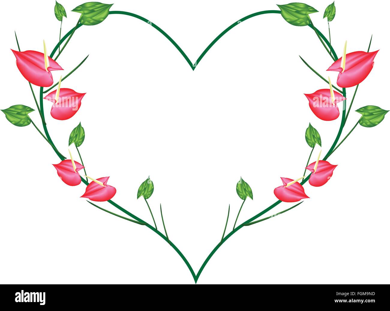Concept D Amour De L Illustration De Fleurs Ou Fleurs Formant Flamingo En Forme De Coeur Isole Sur Fond Blanc Image Vectorielle Stock Alamy