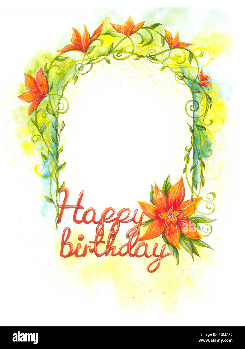 Floral Frame Joyeux Anniversaire Art Peinture Aquarelle Photo Stock Alamy Floral Frame Joyeux Anniversaire Art Peinture Aquarelle Photo Stock Alamy