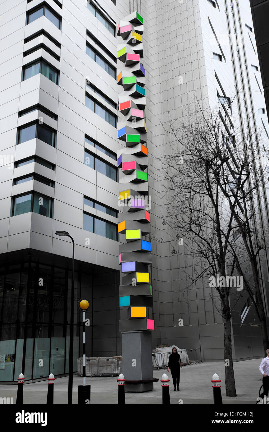 David Batchelor's Chromorama art sculpture à l'extérieur 5 Broadgate bâtiment dans la ville de London England UK KATHY DEWITT Banque D'Images