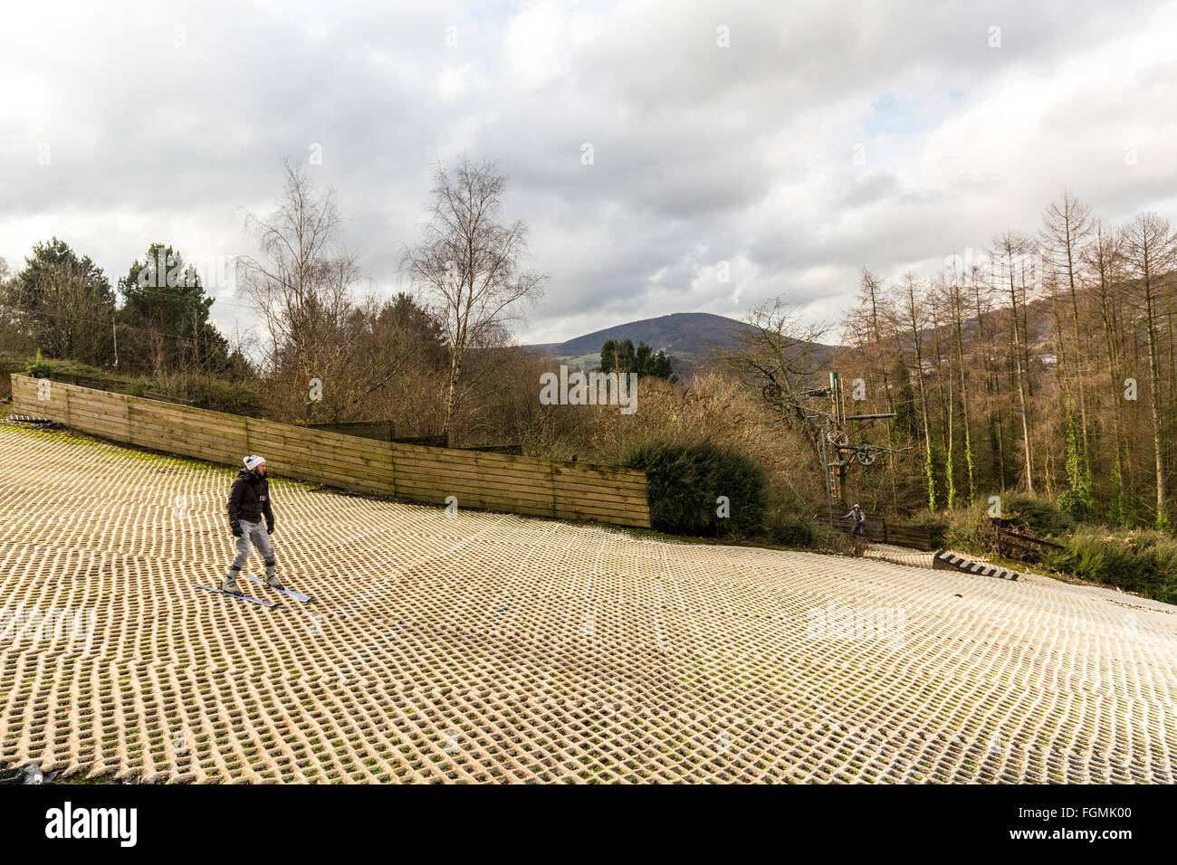 Ski à sec, Pontypool, Pays de Galles, Royaume-Uni Banque D'Images