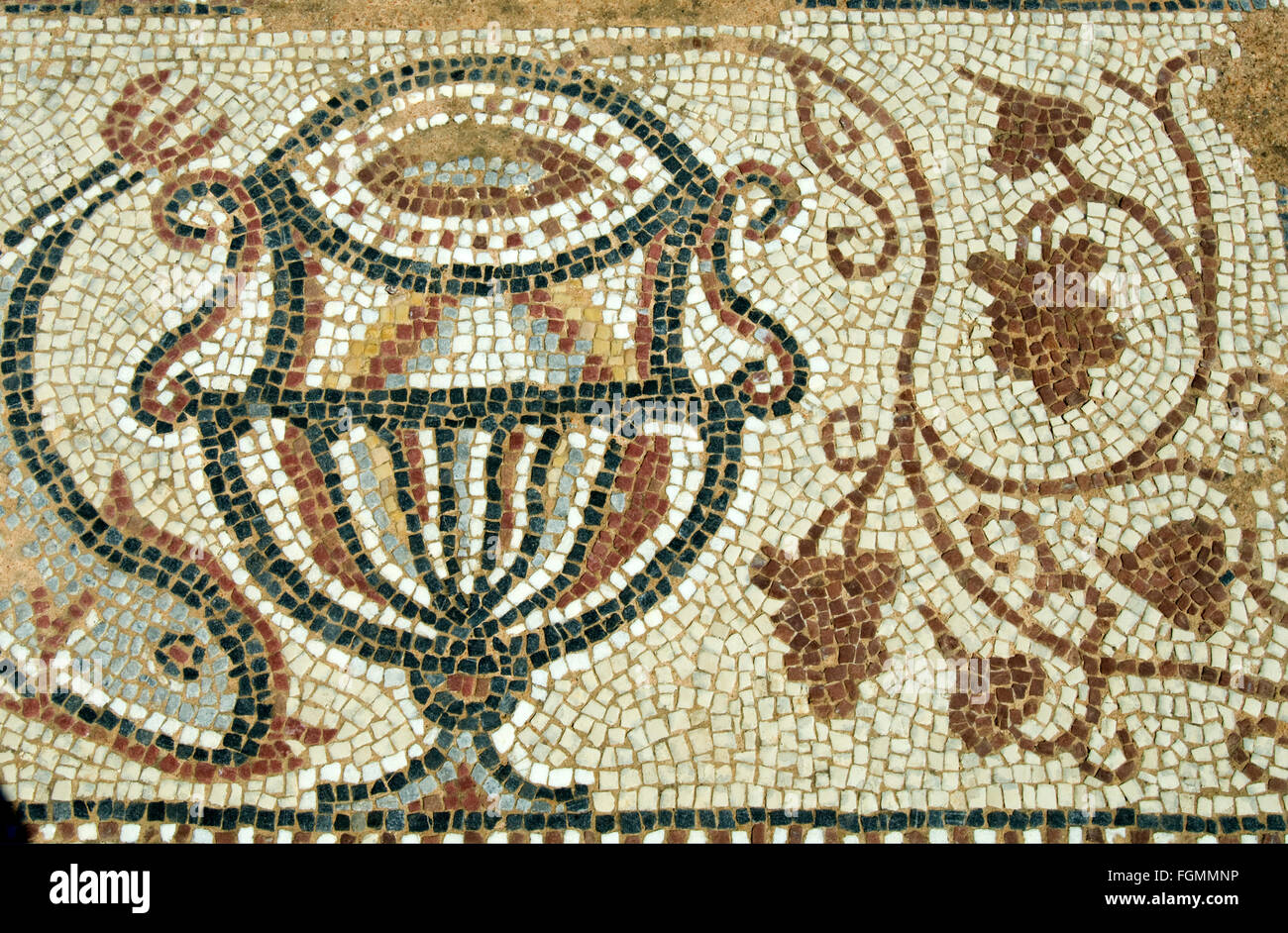 Spanien, Kreta, Drapano-Halbinsel Mosaikboden, Almirida, eines frühchristlichen Basilique Banque D'Images