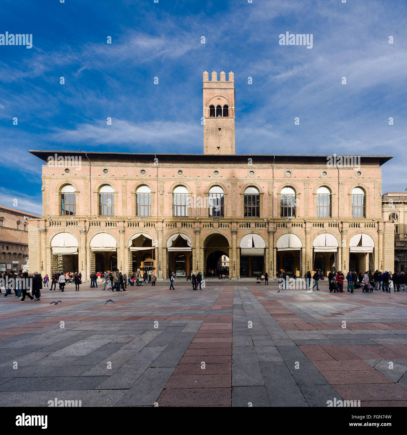 Palazzo del Podestà à Piazza Maggiore, dans la vieille ville de Bologne, Italie Banque D'Images