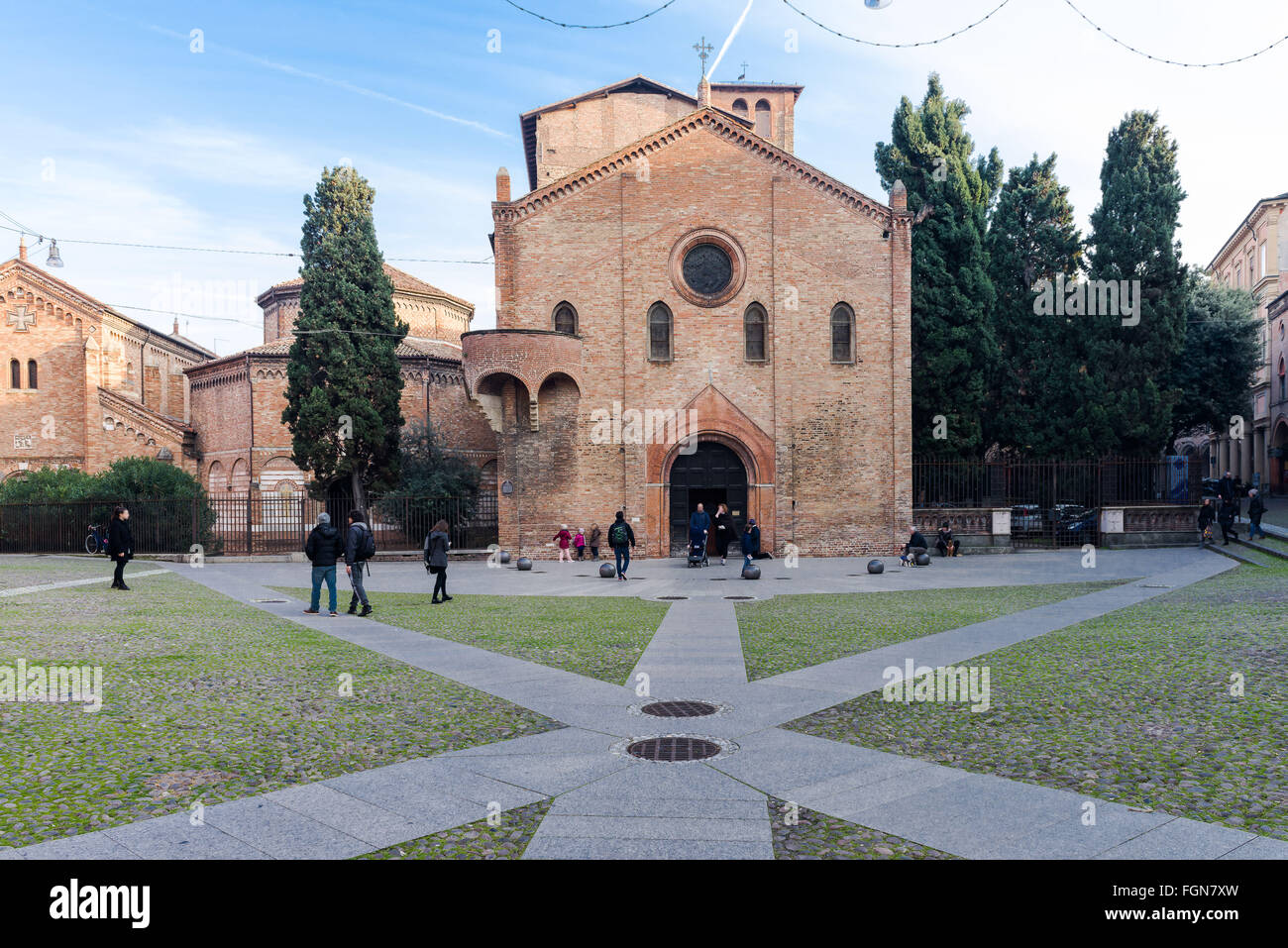 Santo Stefano a également appelé sept églises dans la vieille ville de Bologna Banque D'Images