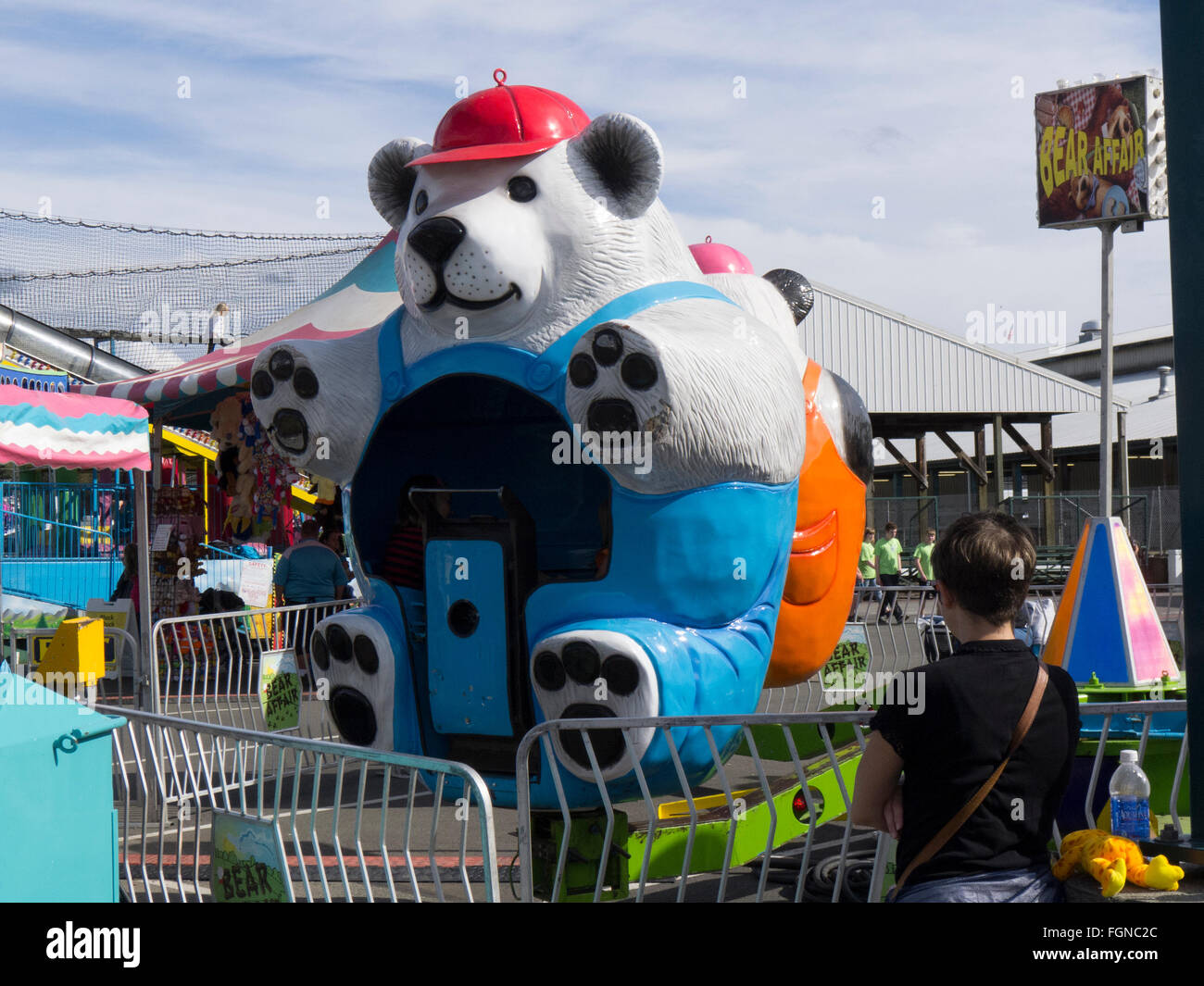 Carnival Ride au Evergreen State Fair à Monroe, Washington. Banque D'Images