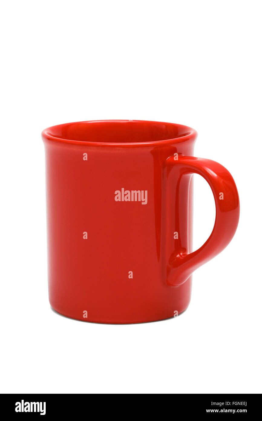 Belle tasse rouge sur fond blanc Banque D'Images