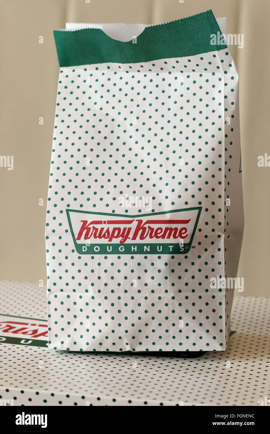 Krispy Kreme sac de papier Banque D'Images