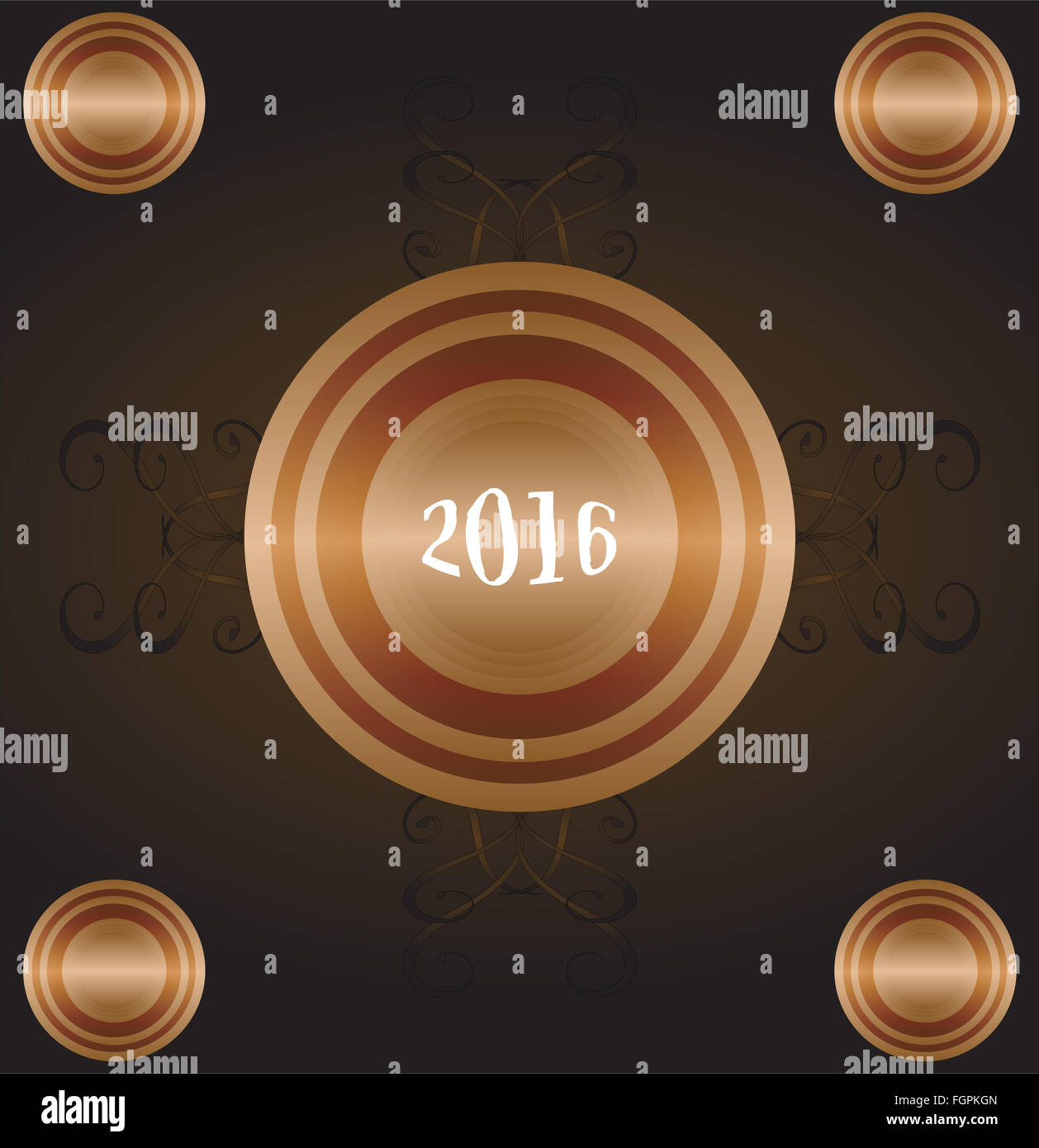 Année du singe 2016 - Or Carte de vœux. nouvelle année lettre sur un style grunge Banque D'Images