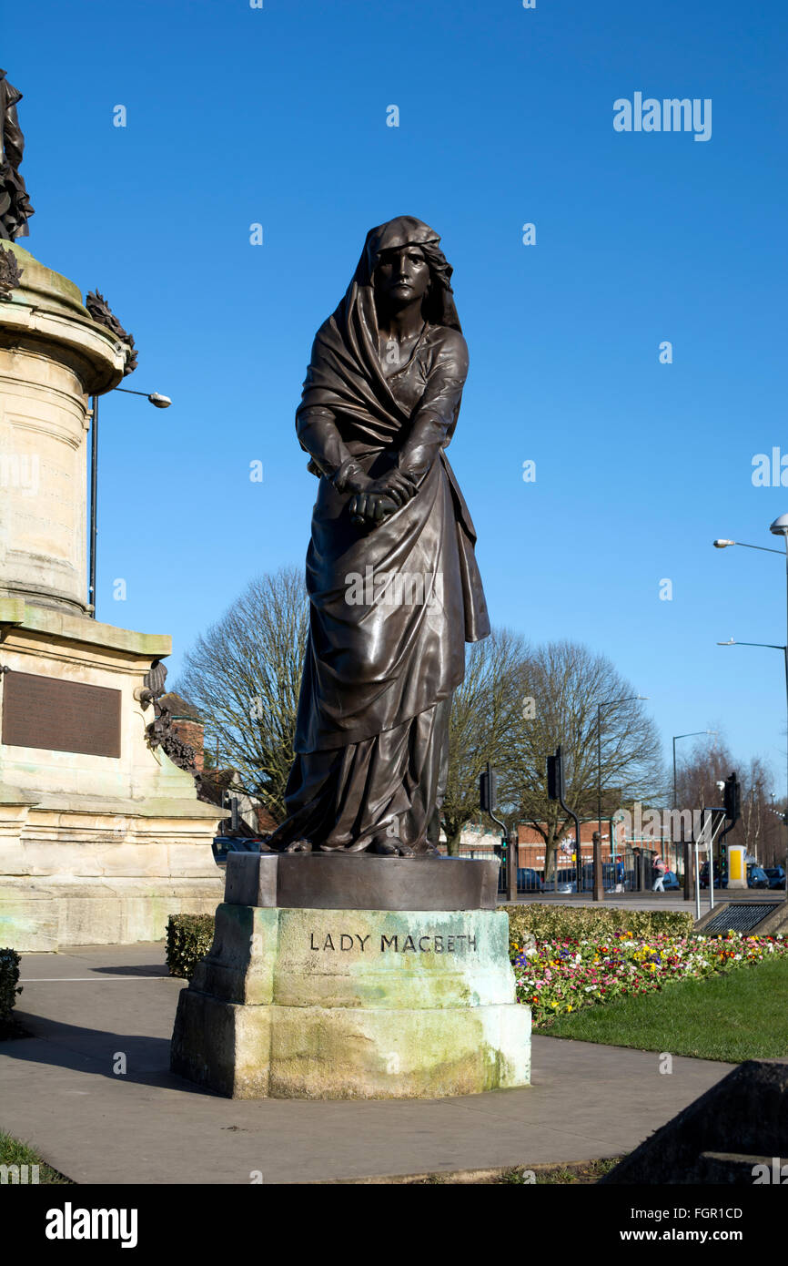 Statue de Lady Macbeth, Gower Memorial, Stratford-upon-Avon, Royaume-Uni Banque D'Images