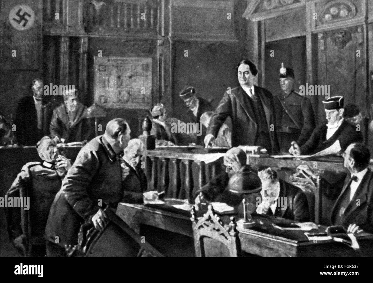 justice, procès, procès de Reichstag, 'Dimitrov accusant', après peinture par Vladimir Bulankin (1921 - 1974), 1951, droits additionnels-Clearences-non disponible Banque D'Images