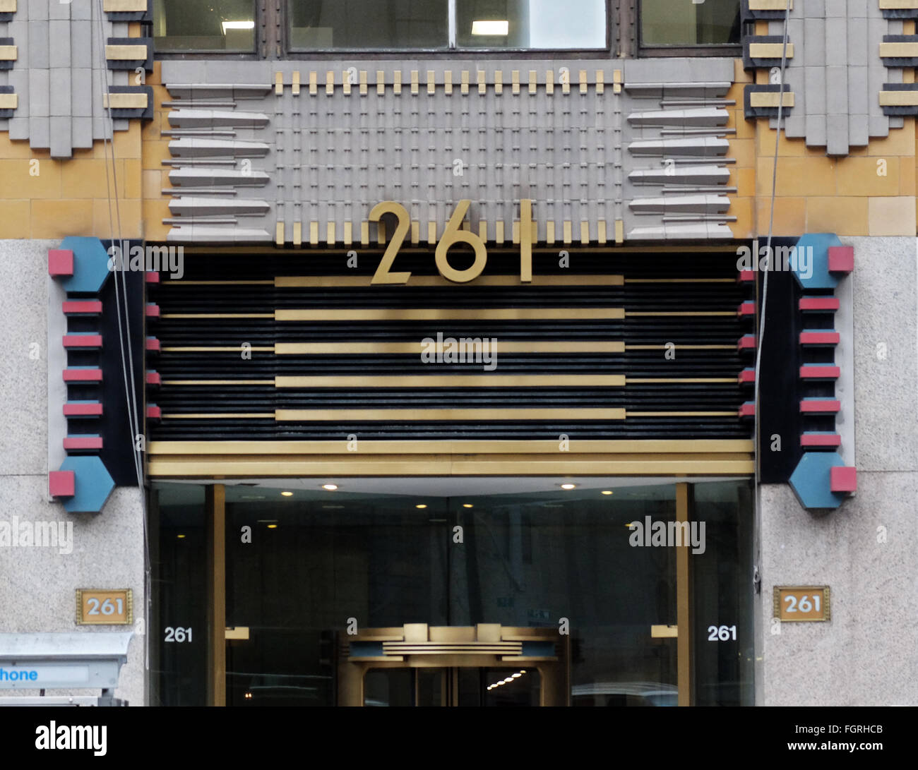 Belle entrée art déco de 261 Fifth Avenue dans le quartier Flatiron de Manhattan, New York City Banque D'Images