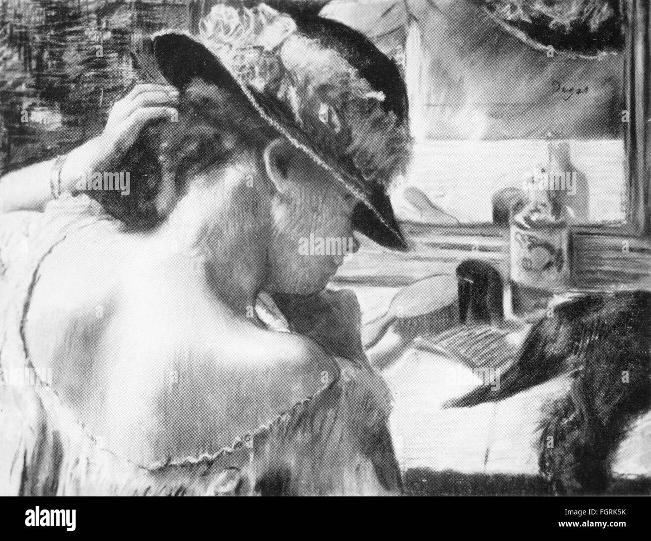 Beaux-arts, Degas, Edgar, peinture, 'devant le miroir', vers 1889, pastel, 49 x 64 cm, galerie d'art, Hambourg, droits supplémentaires-Clearences-non disponible Banque D'Images