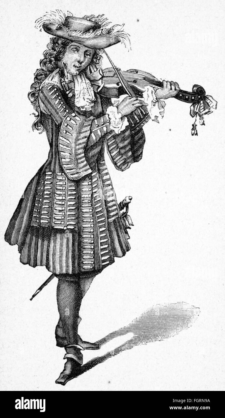 Musique, musiciens, violoniste, un des Violons du Roy, France 1626 - 1771, droits additionnels-Clearences-non disponible Banque D'Images
