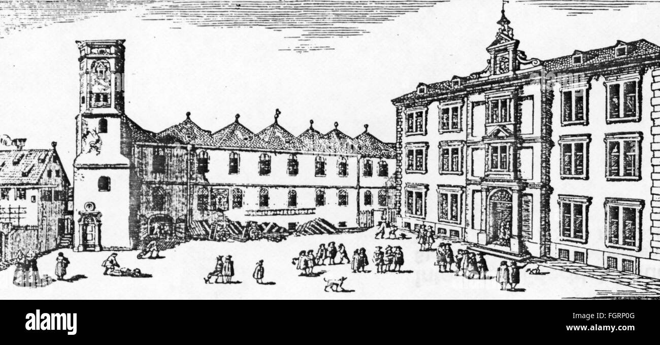 Géographie / voyage, Allemagne, Augsbourg, la construction, l'école secondaire Sainte-anne, vue extérieure, de l'école, gravure sur cuivre, 1731, copyright de l'artiste n'a pas à être effacée Banque D'Images Géographie / voyage, Allemagne, Augsbourg, la construction, l'école secondaire Sainte-anne, vue extérieure, de l'école, gravure sur cuivre, 1731, copyright de l'artiste n'a pas à être effacée Banque D'Images