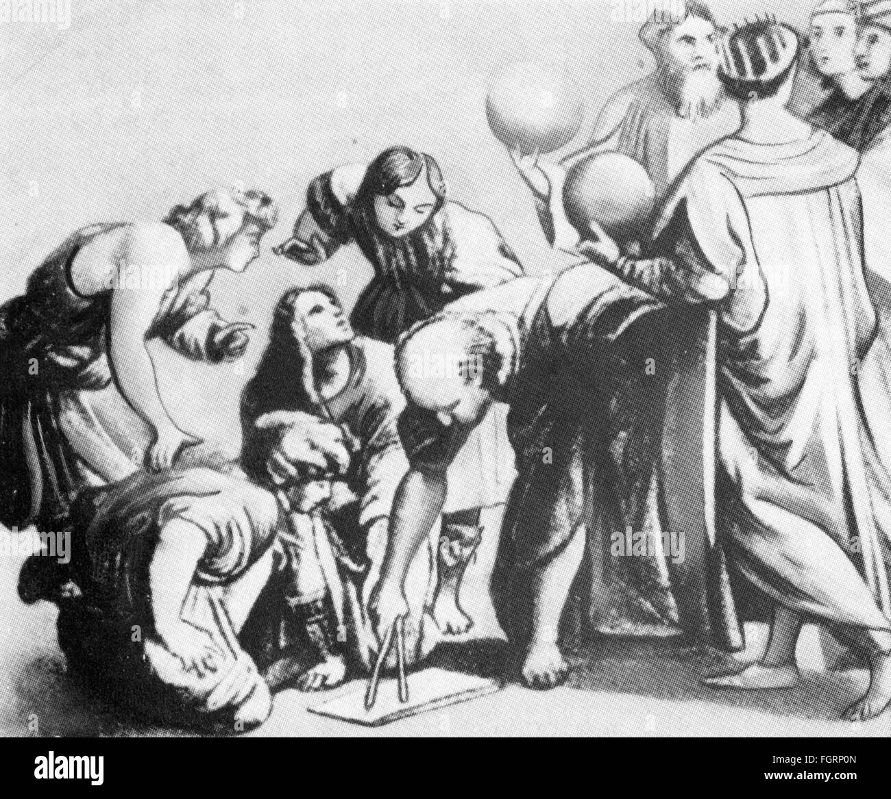 Les enseignants des élèves de grec ancien Banque D'Images