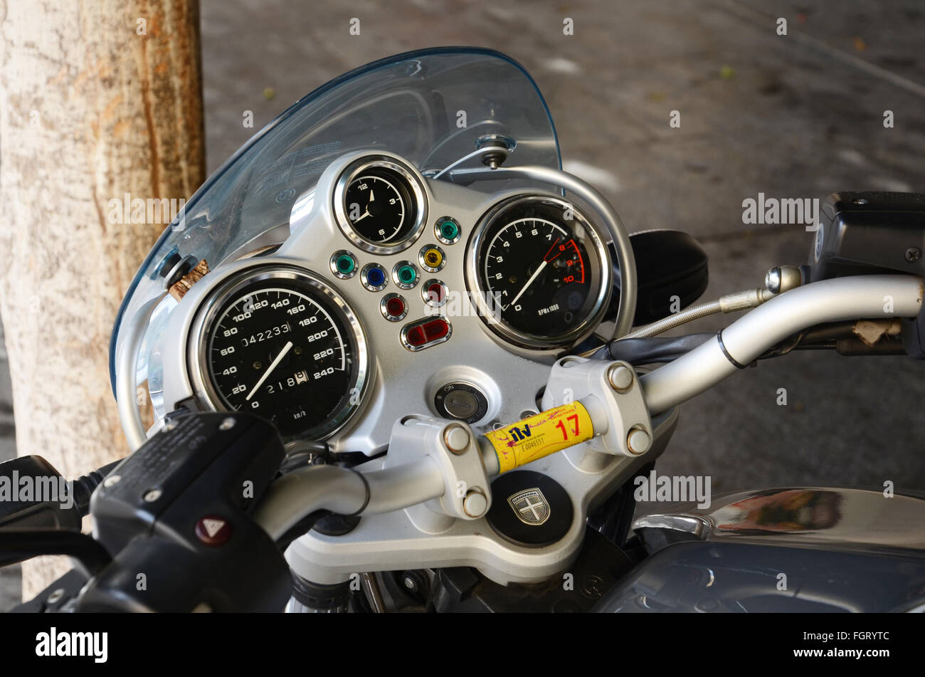 Moto BMW R850R, Valence, Espagne Banque D'Images