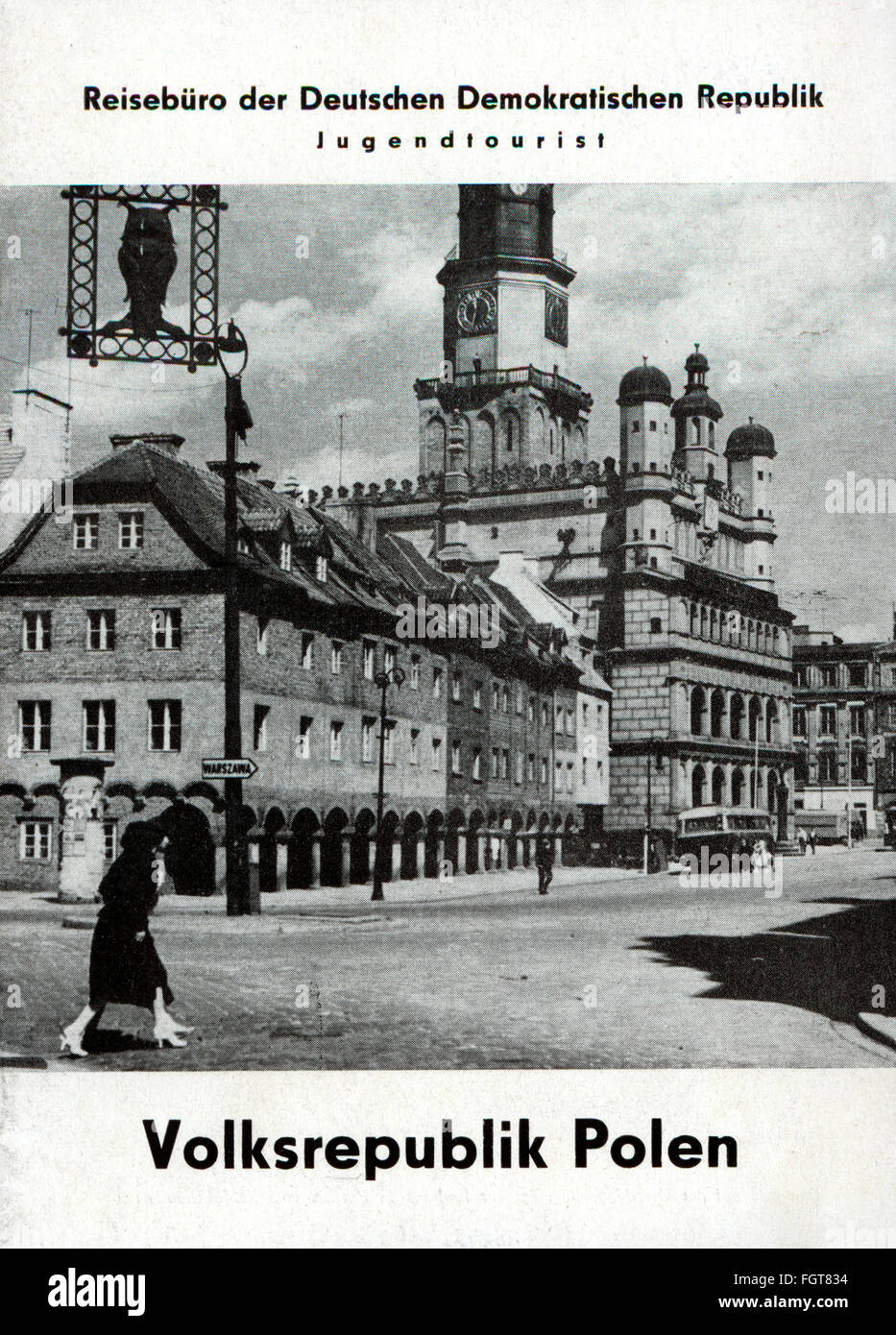 tourisme, brochure de voyage pour les jeunes voyages en République populaire de Pologne, couverture, Jugendtourist - Allemagne République démocratique Agence de voyage, 1964, droits additionnels-Clearences-non disponible Banque D'Images