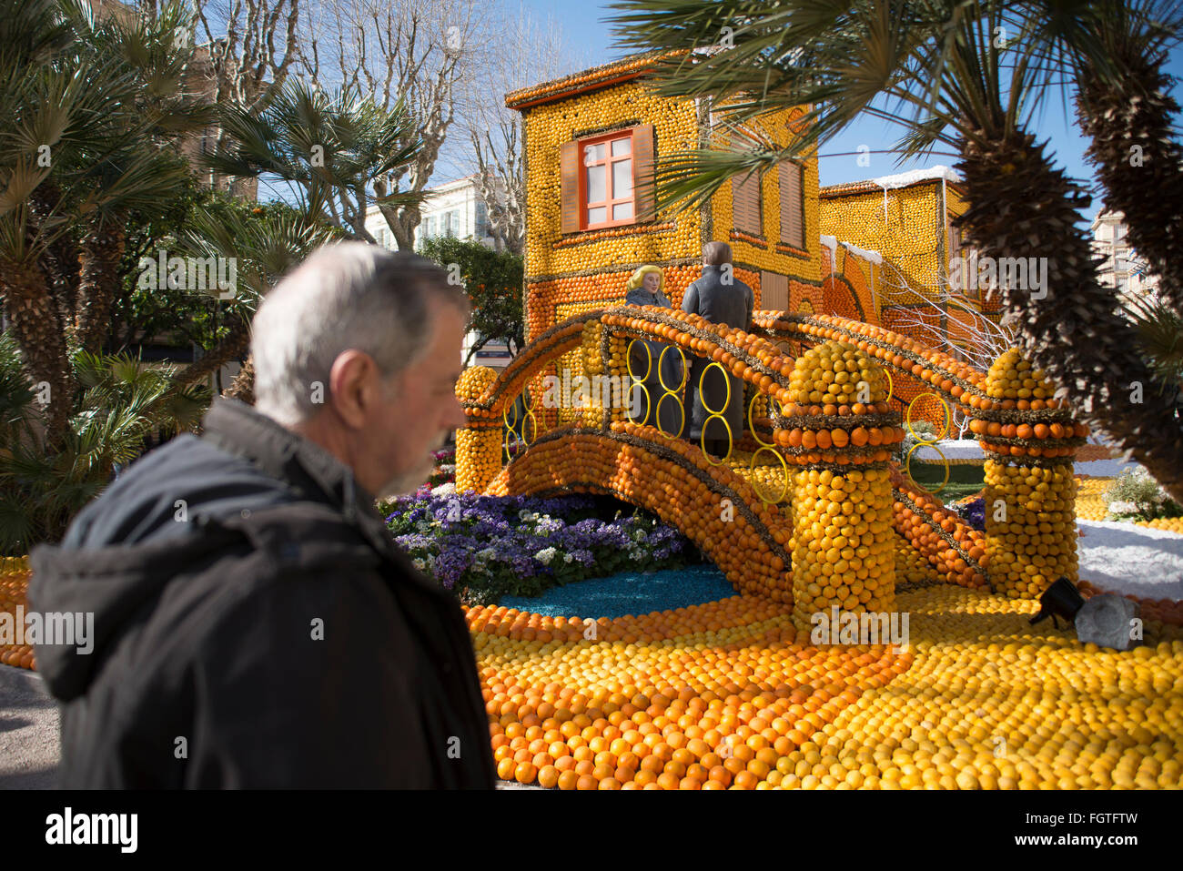 France : Festival des citrons à Menton Banque D'Images