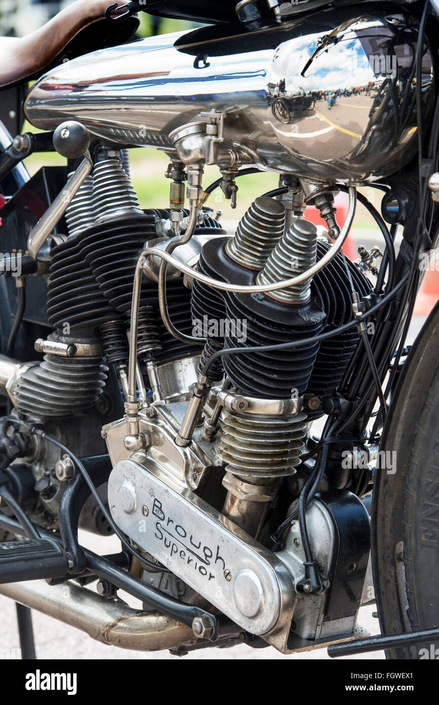 Brough Superior SS80 Moto. Moto classique britannique Banque D'Images