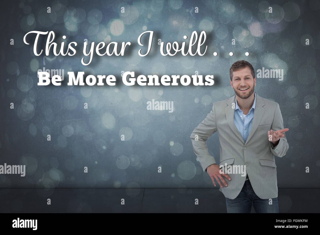 Composite image and gesturing Banque D'Images