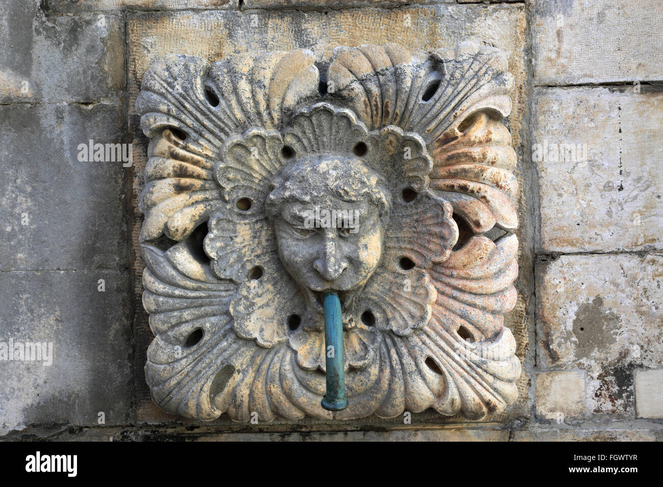 La grande fontaine, rue Main Onofrios, Dubrovnik, Dubrovnik-Neretva County, côte dalmate, Mer Adriatique, la Croatie, Balkans Banque D'Images