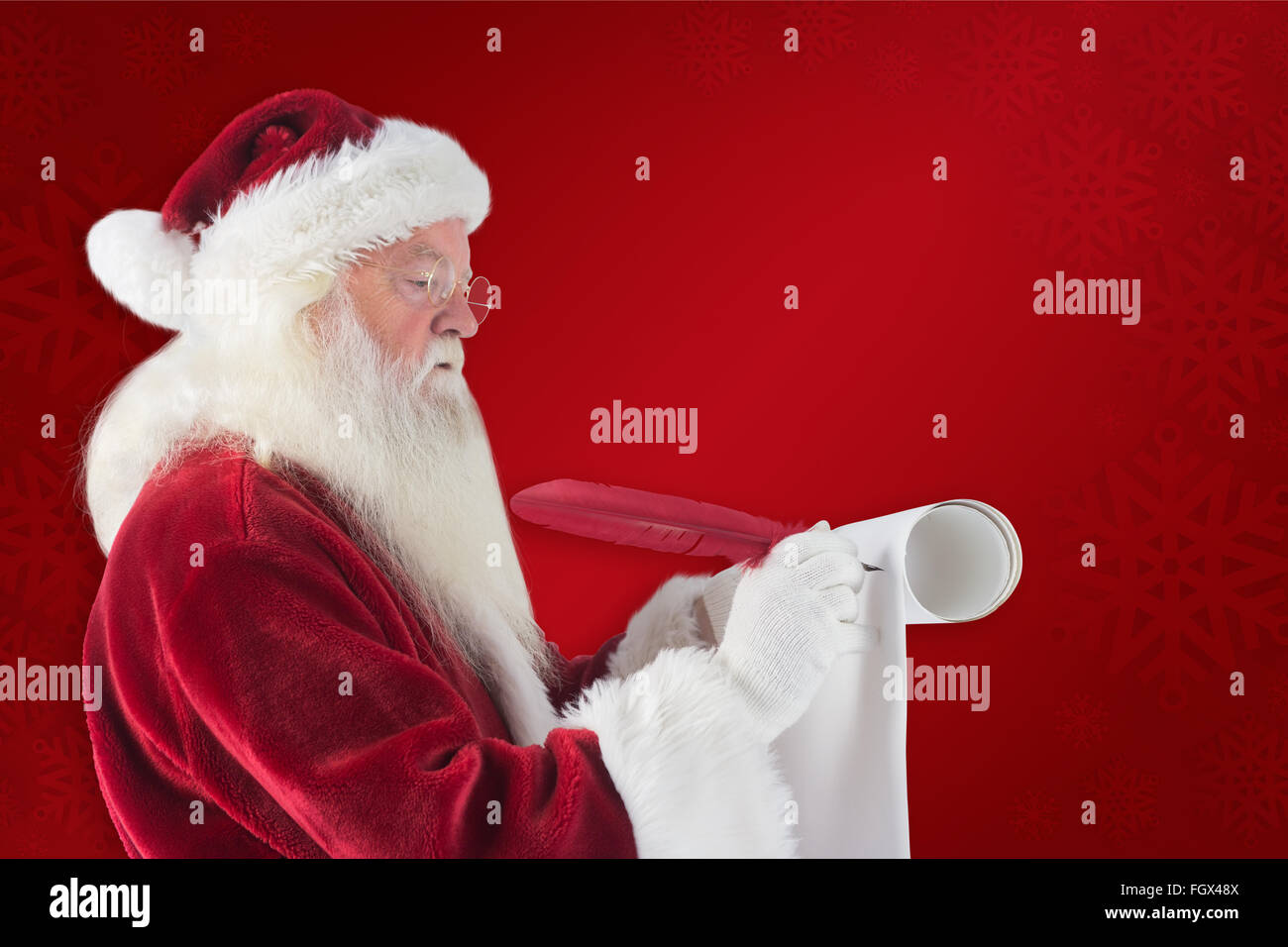 Image composite d'un père noël écrit la liste Photo Stock Alamy